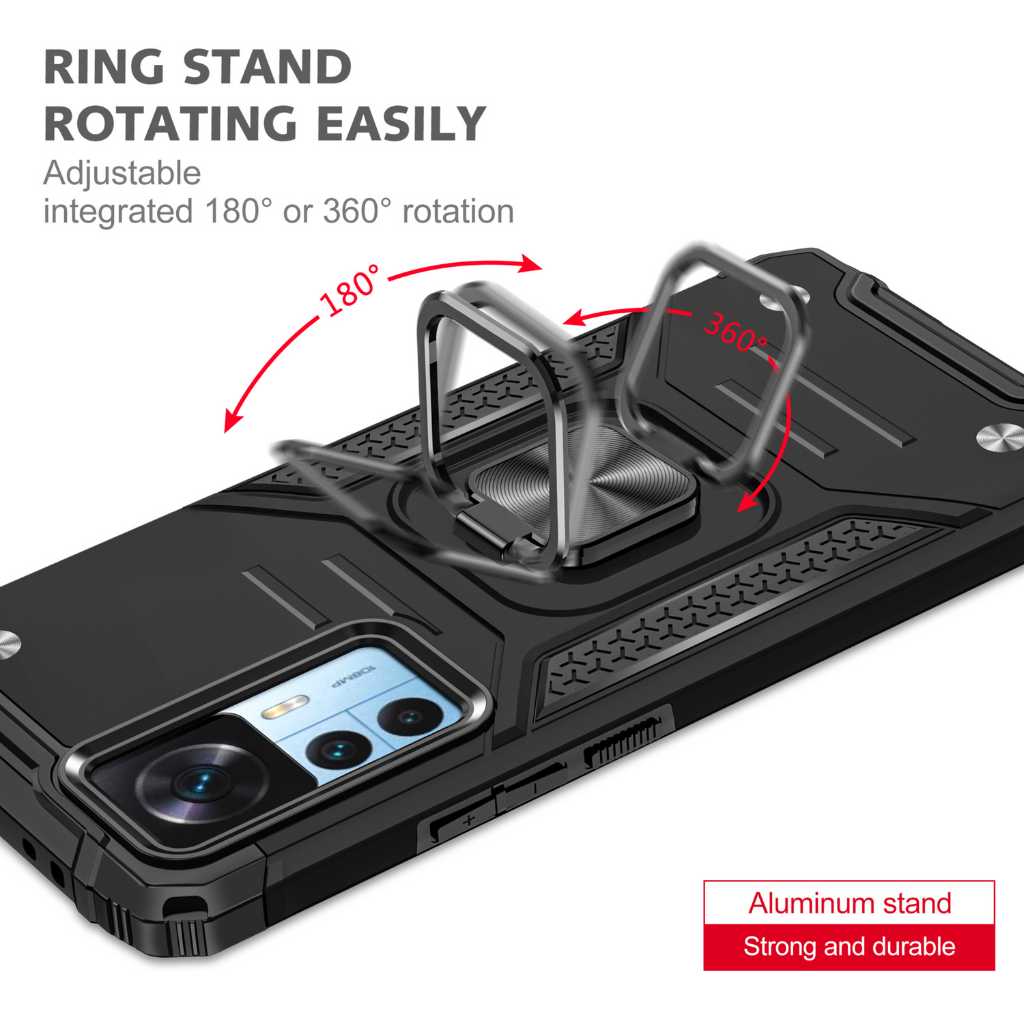Cool Funda Hard Ring Negra para Xiaomi 12T / 12T Pro